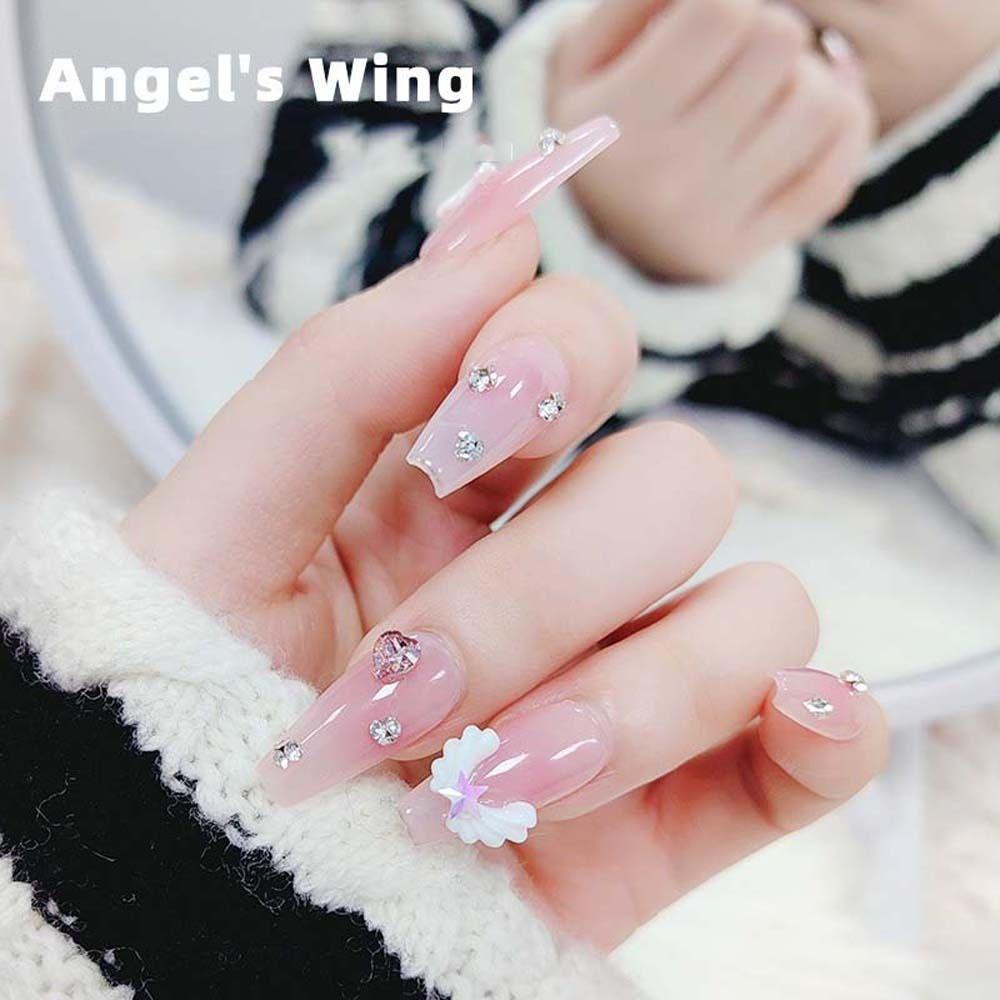 Mxbeauty Hiasan Kuku Bulan Putih Fashion Perhiasan Nail Art Jepang Nail Art Sayap Malaikat Manicure Aksesoris