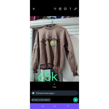 atasan bahan bludru+Crop bahantebelhalus