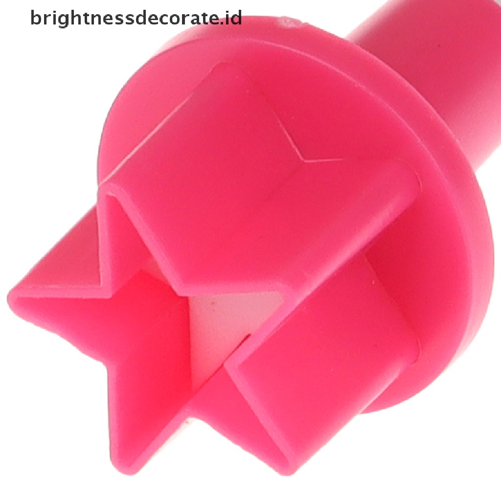 [Birth] 5pcs Cookie Cutter Cetakan Kue Bintang Tombol Plum Hati Biskuit Fondant Stamp Mold [ID]