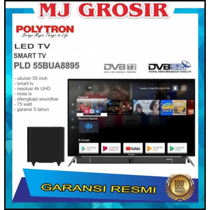 Led Tv Polytron 55" 55Bu8850 55 Inch Digital Dvb-T2 Soundbar Uhd 4K