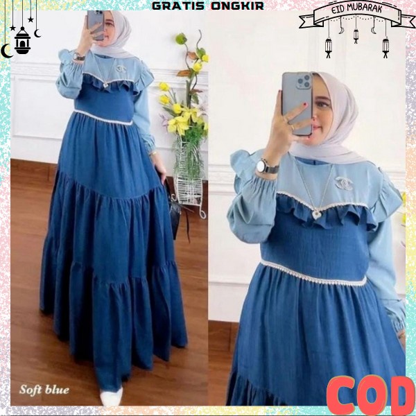 Baju Gamis Terbaru 2023 Dres Syari Import Premium Pesta Kondangan Gamis Lebaran Remaja Wanita Gamis 