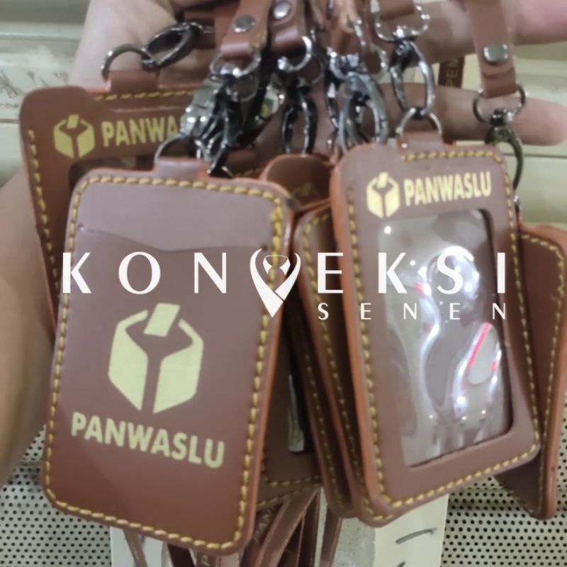 gantungan kulit id card panwaslu terbaru