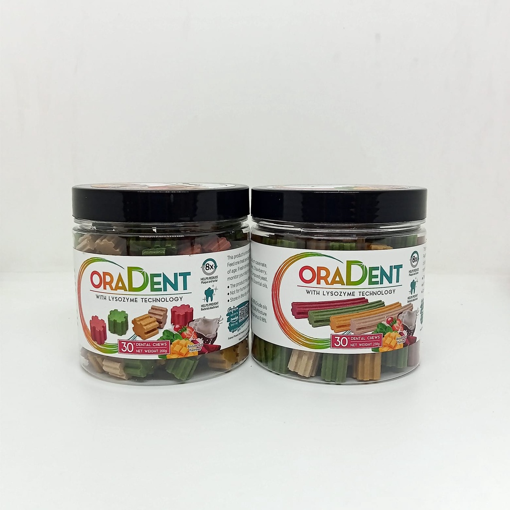 Dentalight ORADENT Dental Chew 230 Gram / Camilan Hewan Anjing Membersihkan Gigi