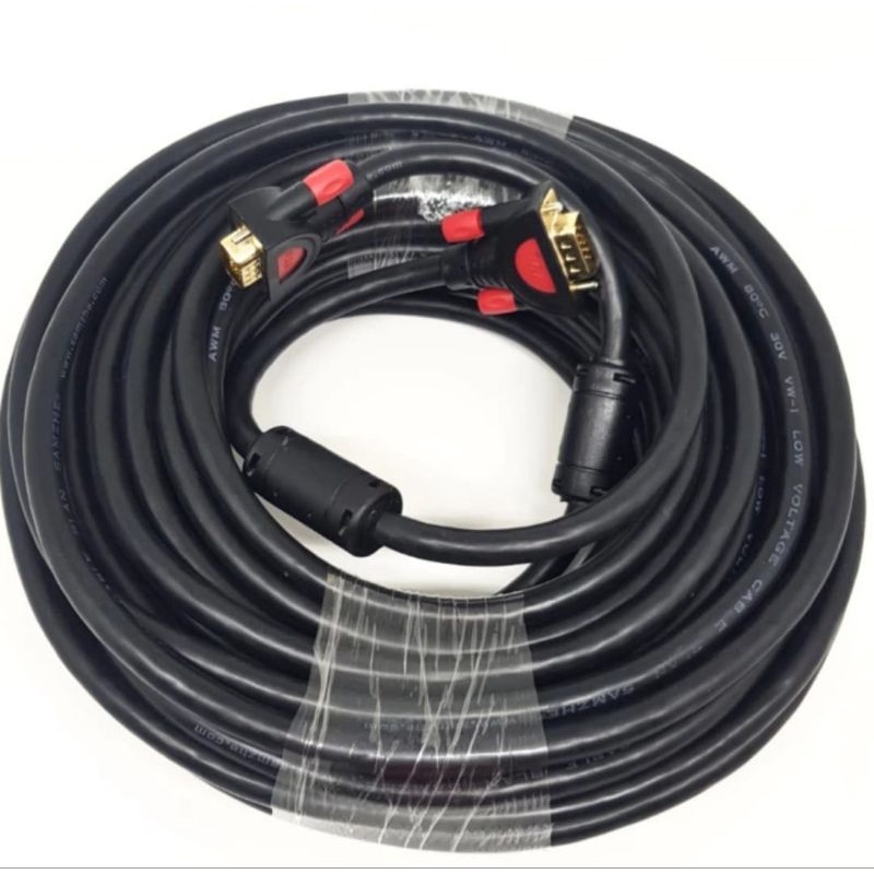 SKU-1074 KABEL VGA 20M 3+9 SUPER HIGH QUALITY GOLD PLATED 20 METER