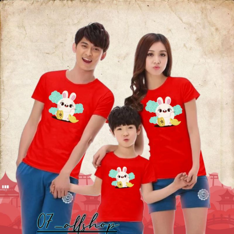 Kaos Tshirt Baju Obral Murah Combed 30s IMLEK 2023 SHIO KELINCI LEBARAN CINA GONG XI FA CAI series c