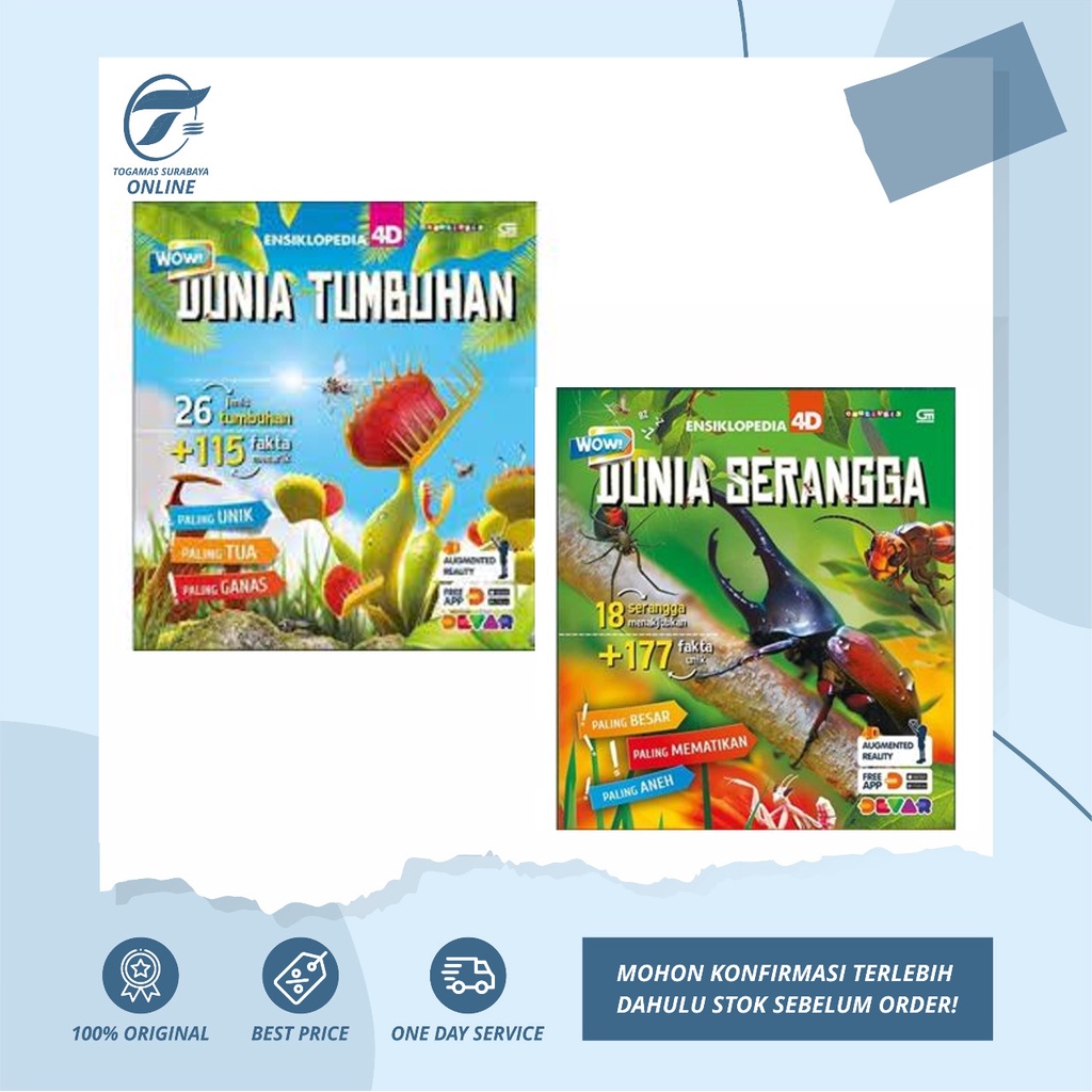 READY STOCK  WOW ENSIKLOPEDIA 4D: DINOSAURUS/DUNIA HEWAN/KEAJAIBAN DUNIA/RAHASIA SAMUDRA GRAMEDIA/DU