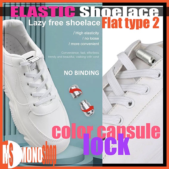 elastic shoelace lazy lace tali sepatu elastis flat