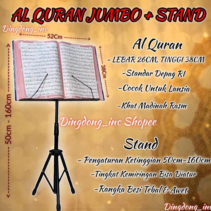 STAND + AL QURAN JUMBO PAKET DUDUKAN + ALQURAN LANSIA