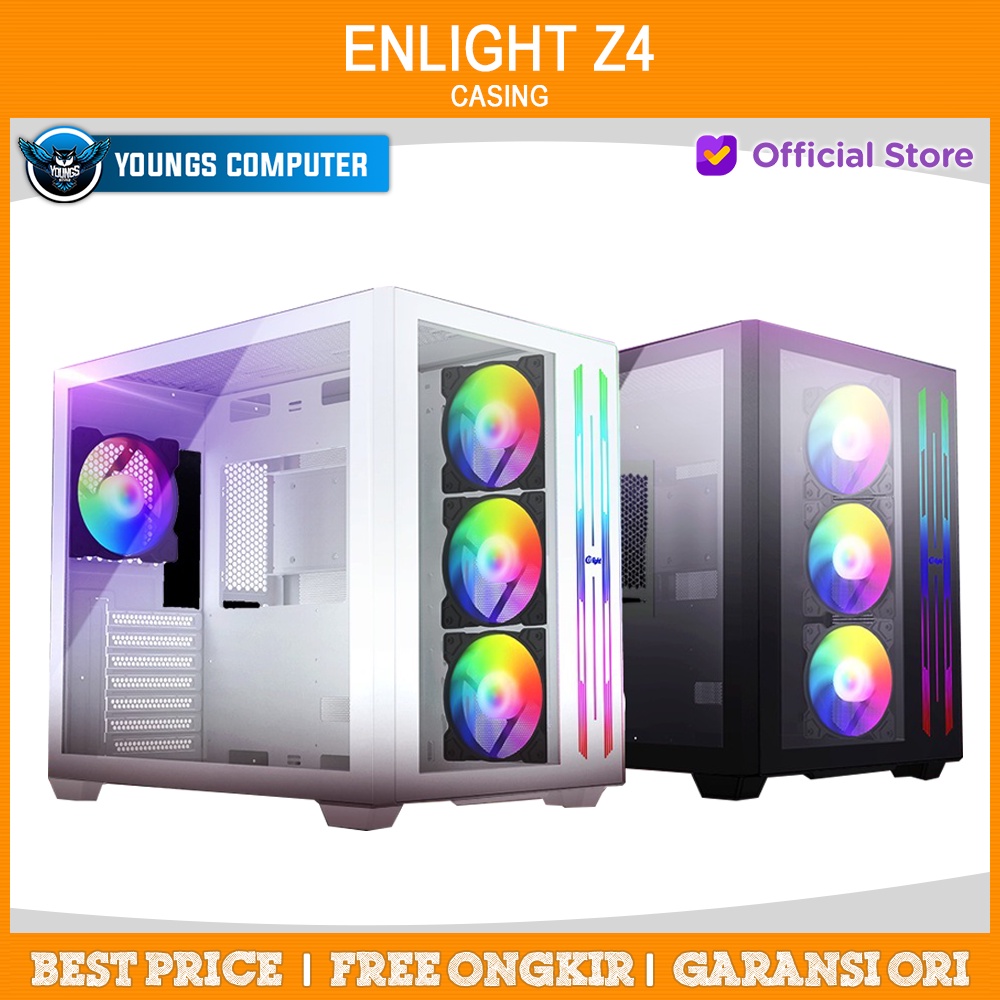 GAMING CASE ENLIGHT FPMAX Z4 (Black / White) | Casing PC Gaming - ATX