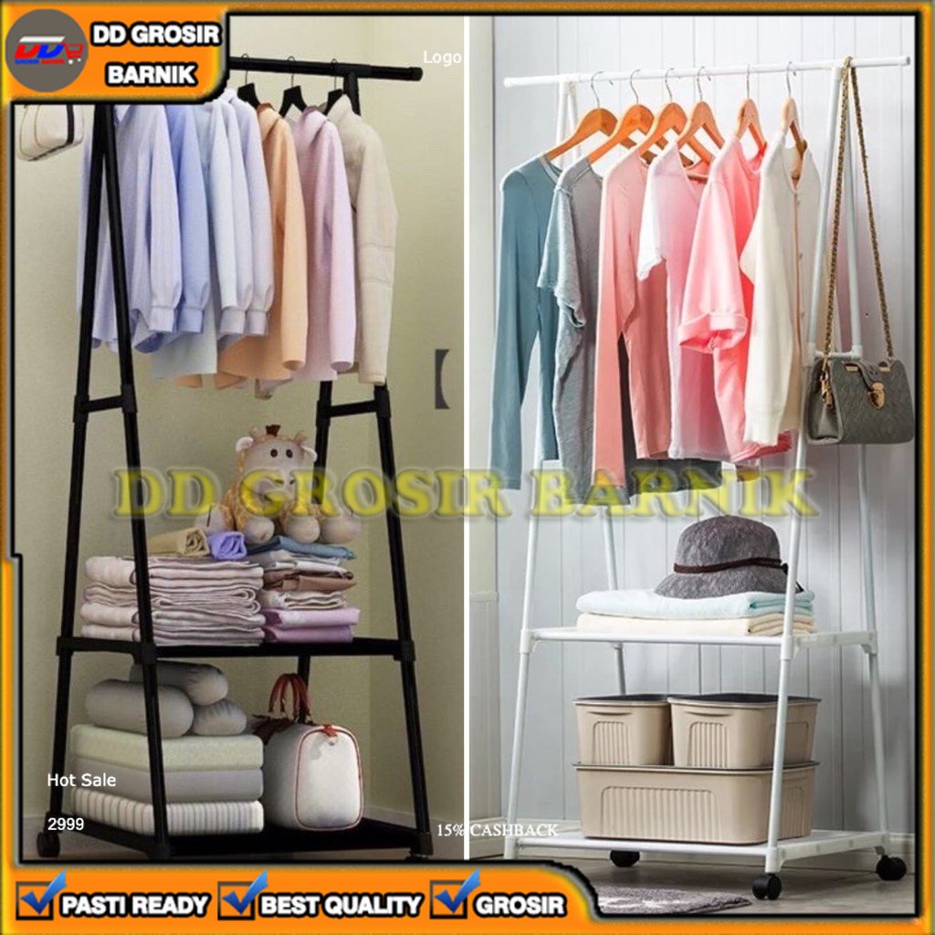 [DGB] RAK STAND TRIANGLE HANGER SEGITIGA RODA BAJU TAS BUKU SERBAGUNA