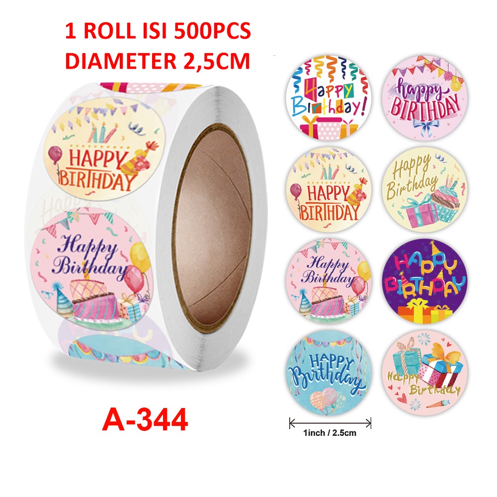 Khatinstore PALING  MURAH ISI 500 Pcs Stiker Label Roll Thank You - Sticker Stiker Label Makanan Thank You For Order atau Birthday Ulang Tahun Anak karakter Lucu Import - SLB01