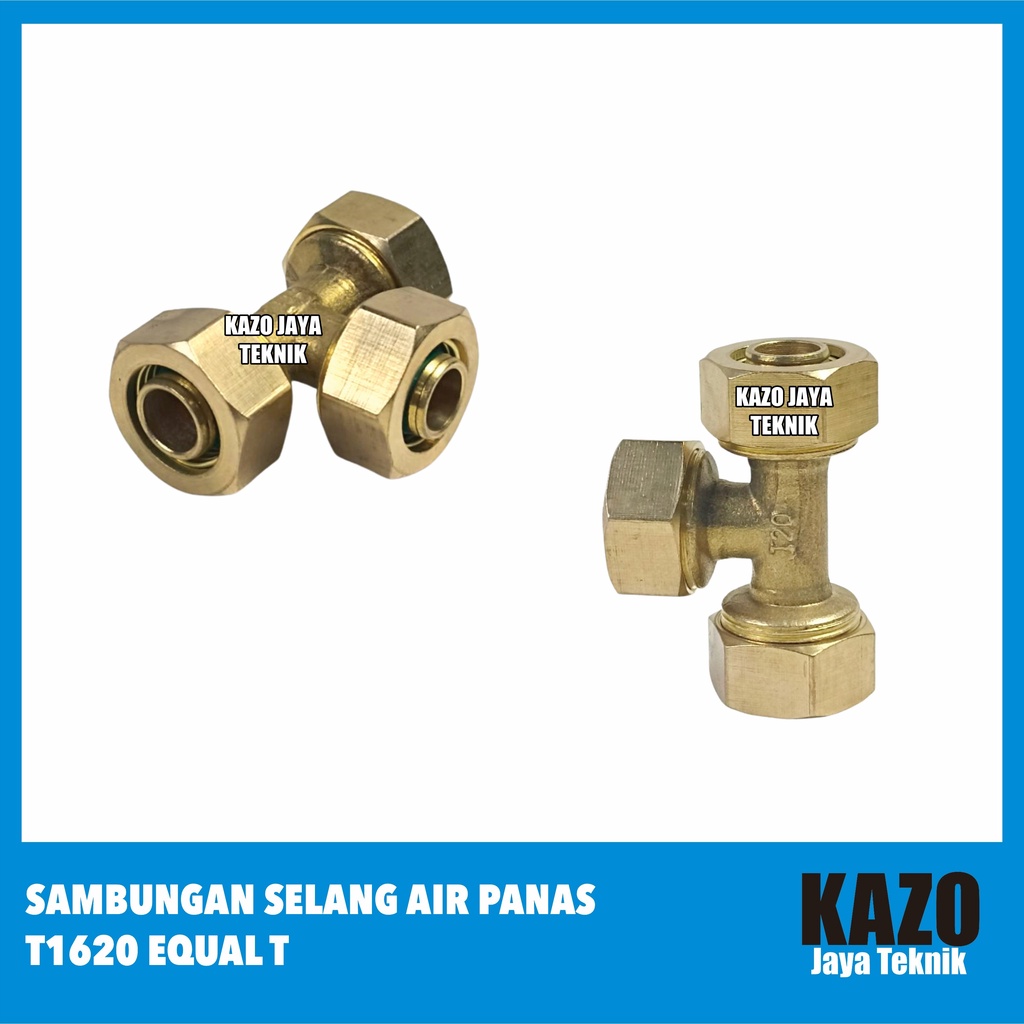 Sambungan Selang Air Panas T1620 EqualT / Nepel Kuningan Besi