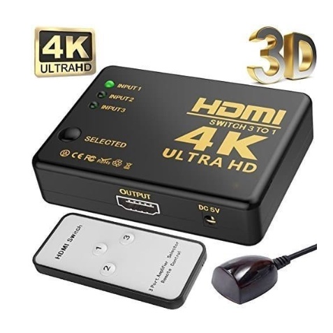Hdmi switch 3 port 4k uhd remote uh-301-switcher hdmi 3 input 1 output