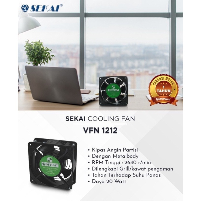 SEKAI VFN 1212 Cooling Fan Panel 12&quot; Kipas Angin Partisi Hexos Mini