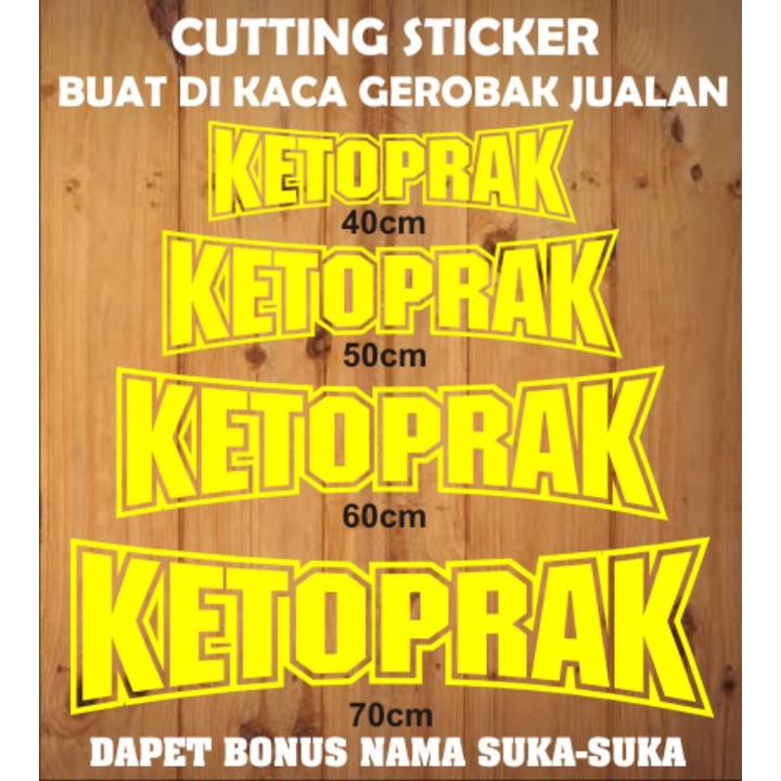 stiker cutting sticker ketoprak buat di kaca gerobak jualan