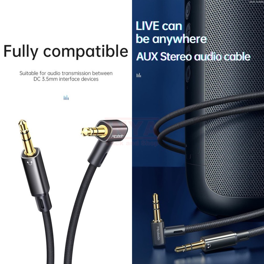 KABEL AUX MCDODO CA-7591 RIGHT ANGLE STEREO AUDIO CABLE 2m