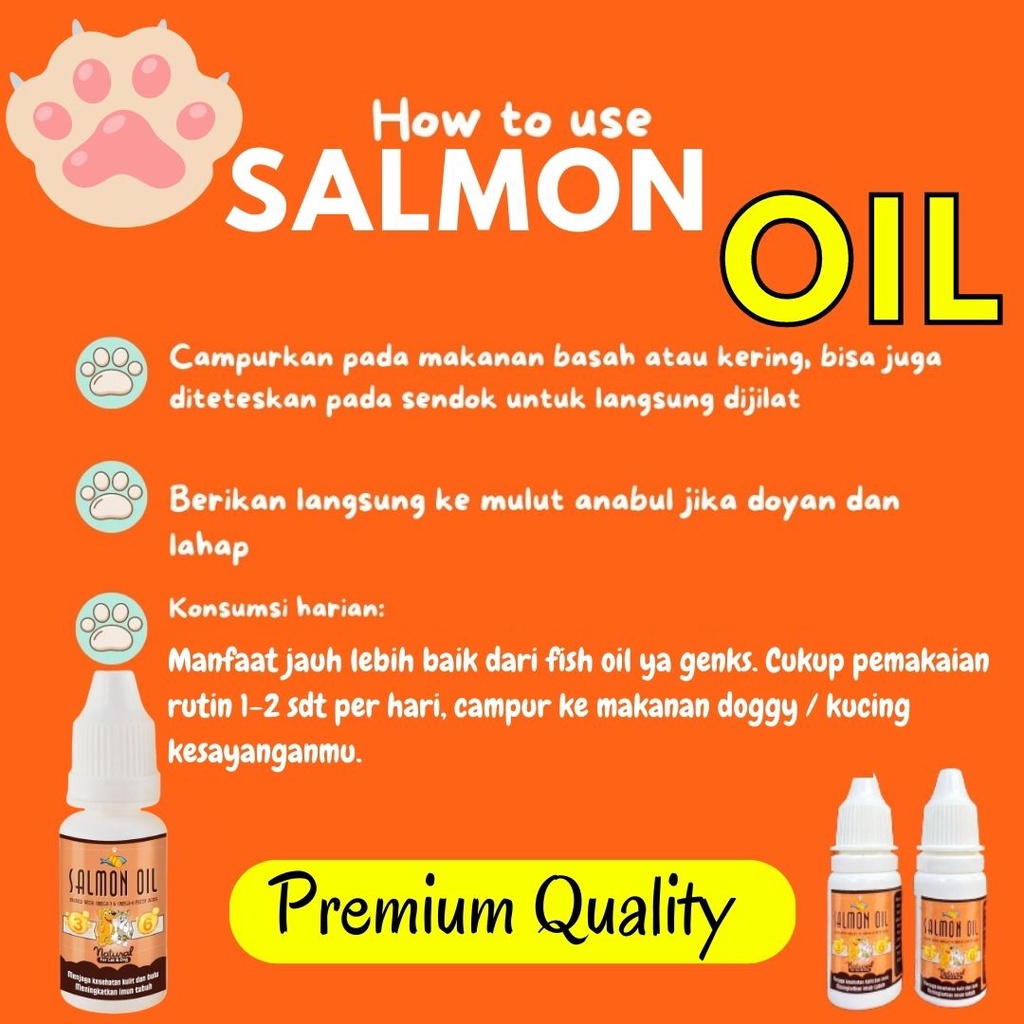 Salmon Oil Kucing Minyak Ikan Cat Vitamin Bulu Pet animal hewan perawatan bulu kucing FEZONE