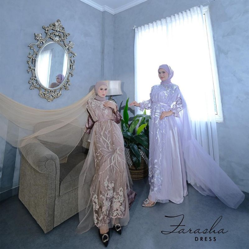FARASYA DRESS BROKAT PREMIUM MIX TULLE FULL FURING