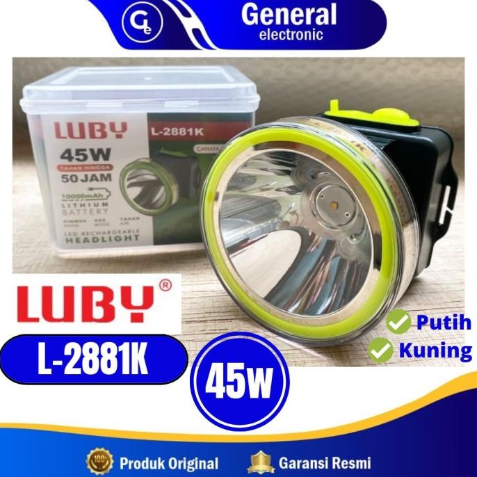 Senter Kepala LUBY L2881 / Lampu Kepala 45 Watt / Head Lamp LUBY 2881