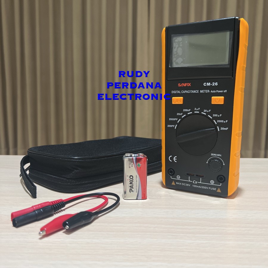 CAPACITANCE METER DIGITAL TESTER ALAT UKUR KAPASITOR SANFIX CM-26