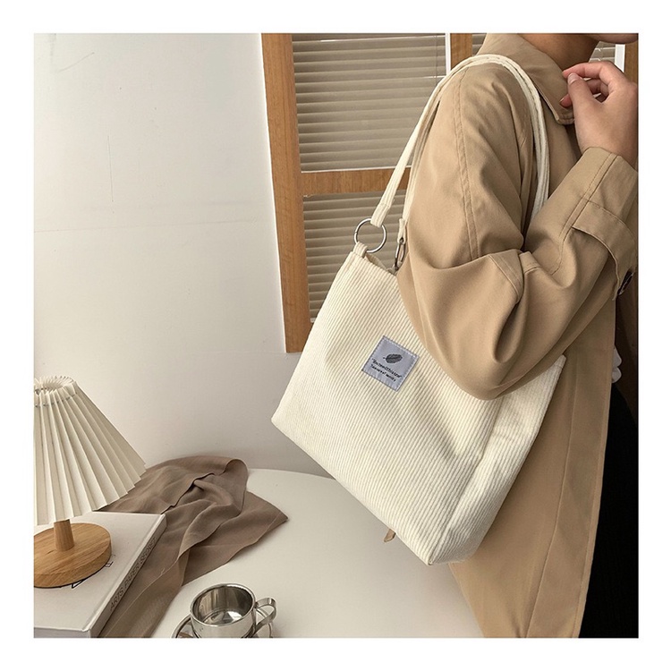 Tas Jinjing Tote Bag Tali Ring Corduroy Korean I Totebag I Tas Kerja | Tas Kuliah