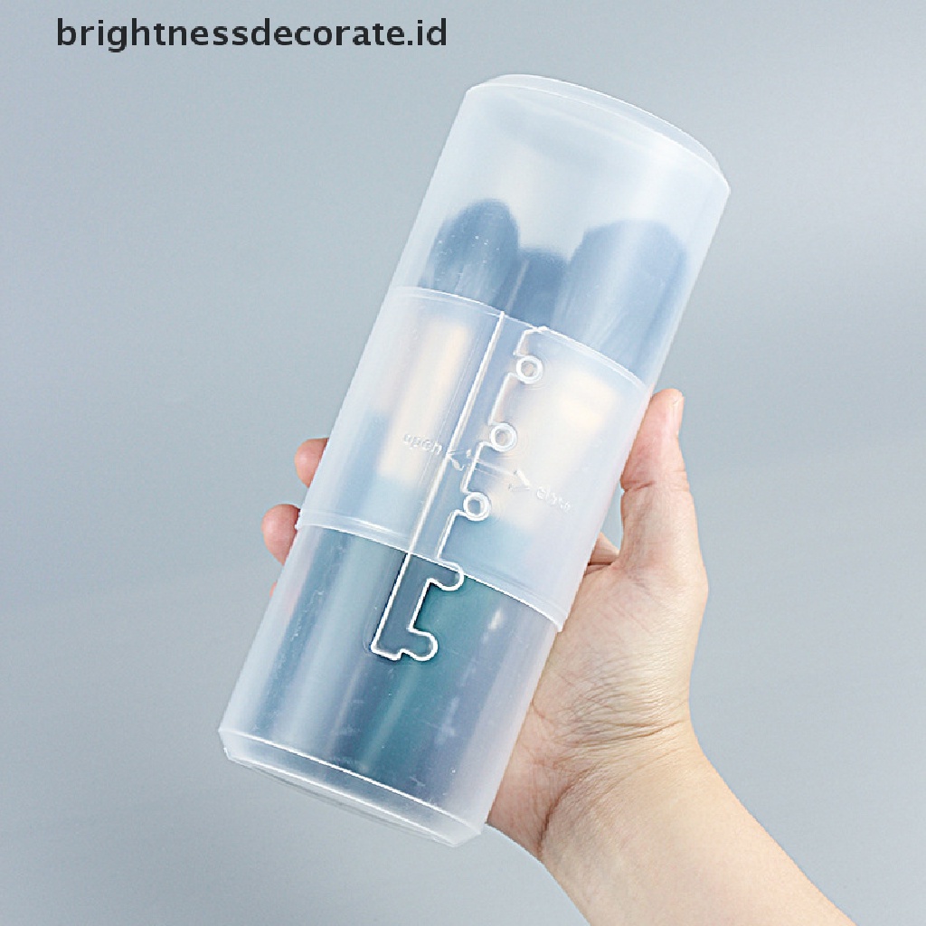 [Birth] Adjustable Height PVC Tempat Kuas Makeup Display Storage Cup Organizer Dengan Tutup [ID]