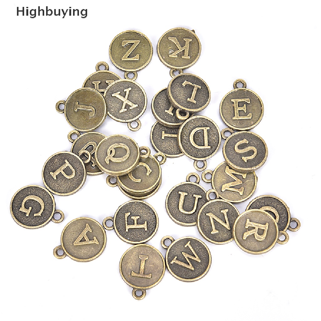 Hbid 26huruf Alfabet A-Z Kerajinan Tangan DIY Membuat Perhiasan Ch Pendents Findings Glory