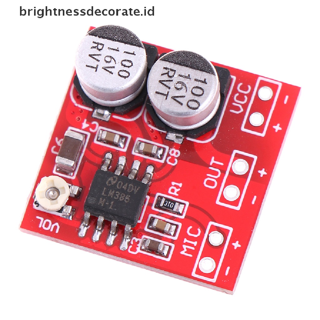 [Birth] Dc 5V-12V LM386 electret microphone power amplifier board gain 200kali mic amp [ID]