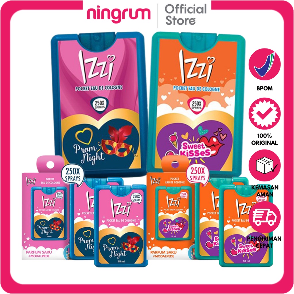 Ningrum - IZZI Eau De Pocket 3in1 18ml | Eau De Parfume Pocket Mini Travel Size | Prom Night / Sweet Kisses | Parfume Mini Size Wangi Tahan Lama Original BPOM - 7807