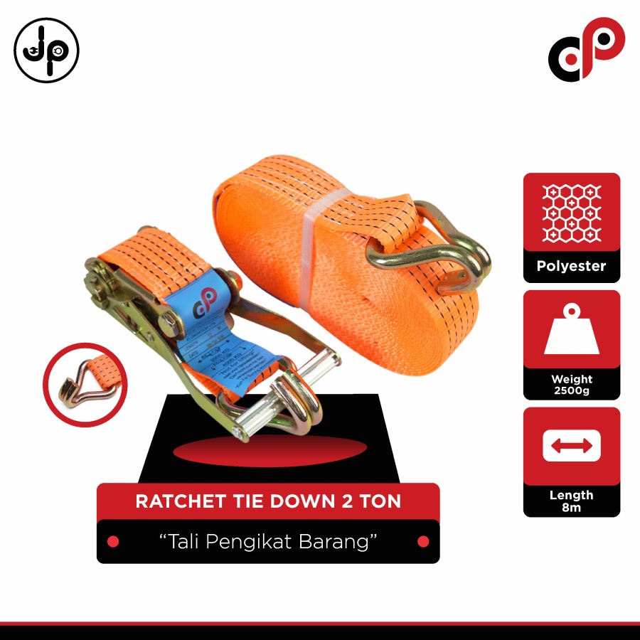 Ratchet Tie Down 2Ton x 12M |Cargo Lashing Belt | Tali Pengikat Barang