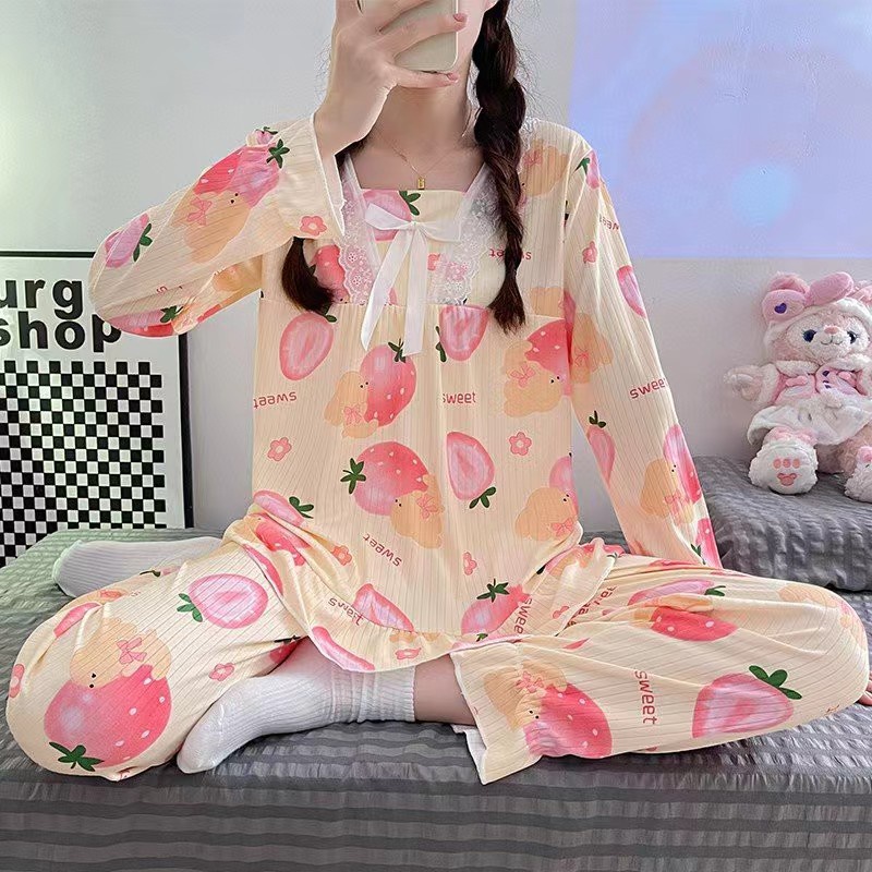 DW 12 - DW18 Baju Tidur Wanita Lengan dan Celana Panjang Bahan Kaos