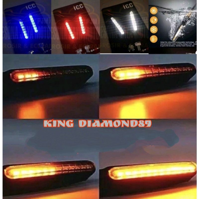 Sein Running D-129 Lampu Sen Running Led Lidi 2 Mode Universal Semua Motor Bisa KING DIAMOND89