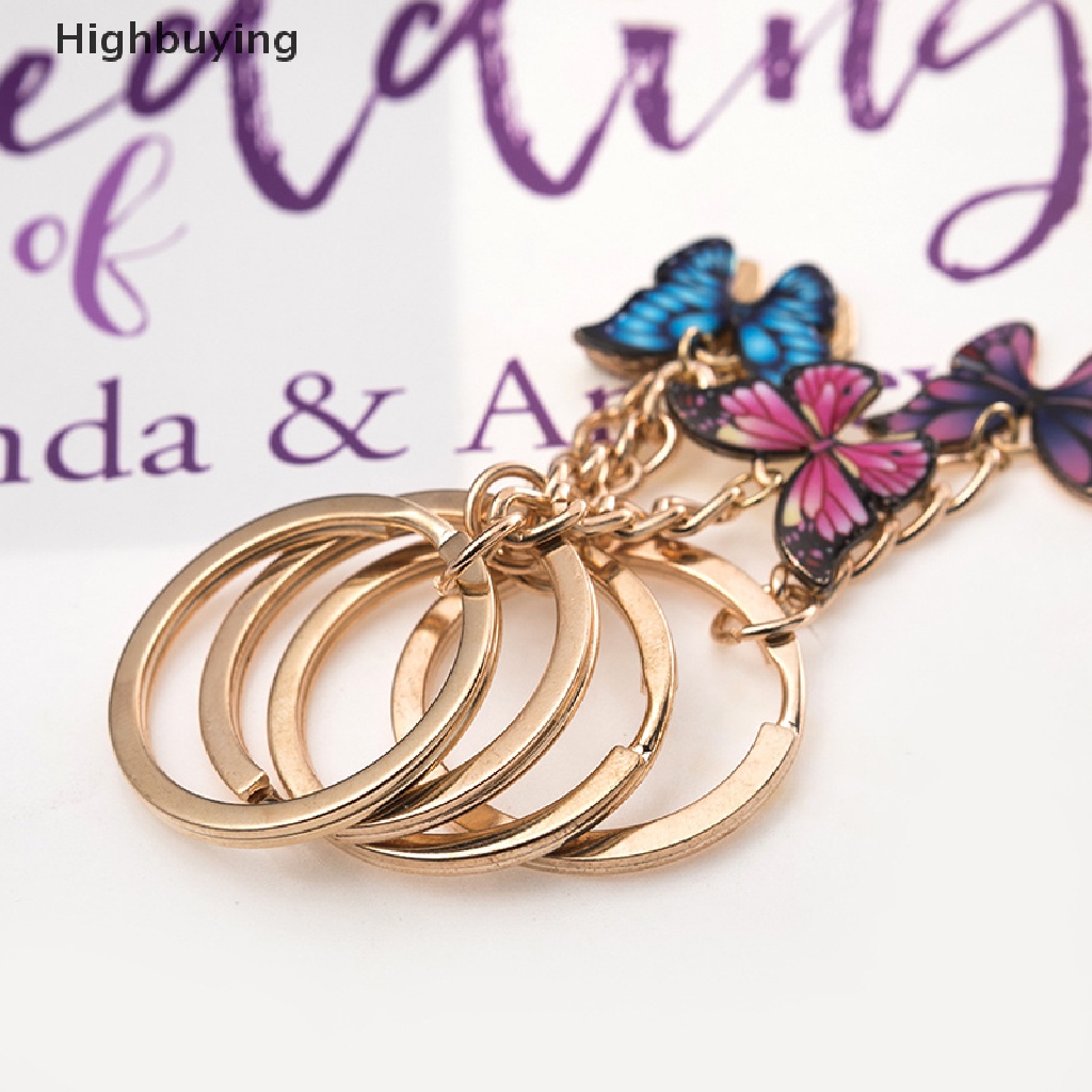 Hbid Double Butterfly Keychain Colorful Butterfly Key Chain Cincin Tas Liontin Perhiasan Glory