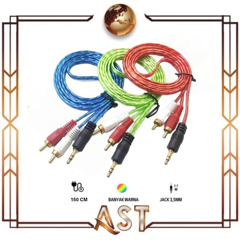 Kabel AUX  1 x 2 jack 1,5 m audio AV cable data 2 in 1