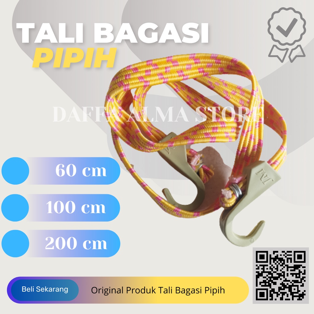 Tali Bagasi Motor Multifungsi Bentuk Pipih Isi 12 Pcs / Tali Ikat barang di Bagasi Motor / Tali Jok 