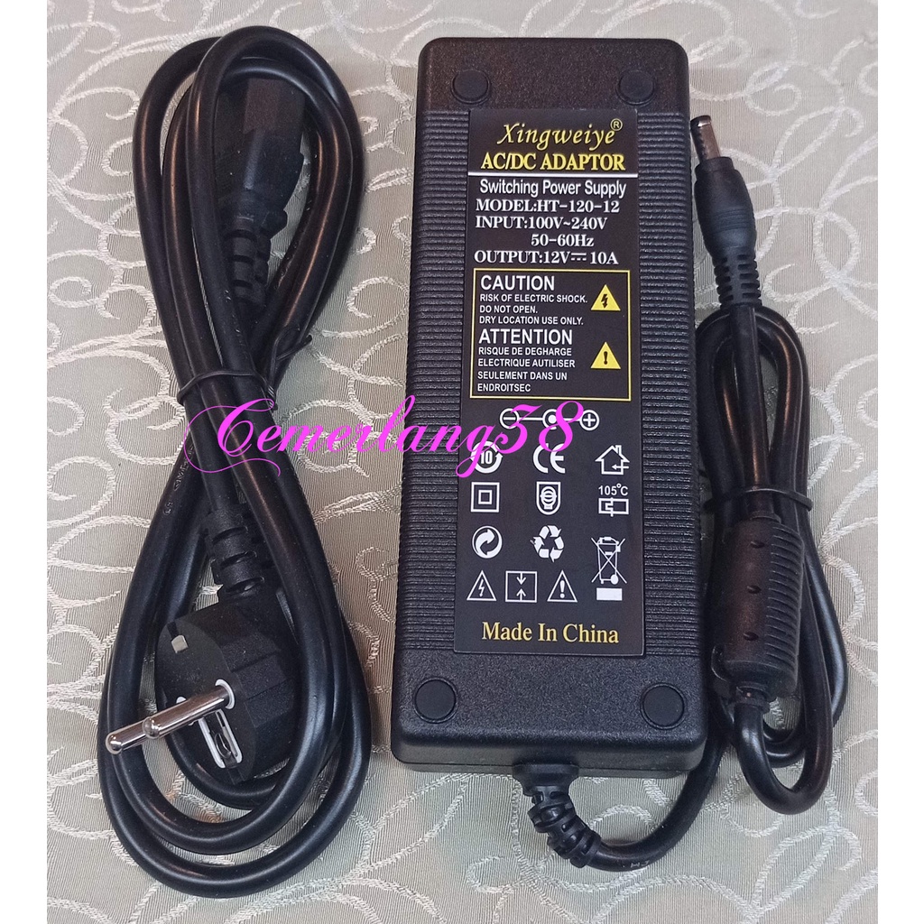 Adaptor 12V 10A  Switching Adapter 12 V 10 A + Kabel Power Suply PSU