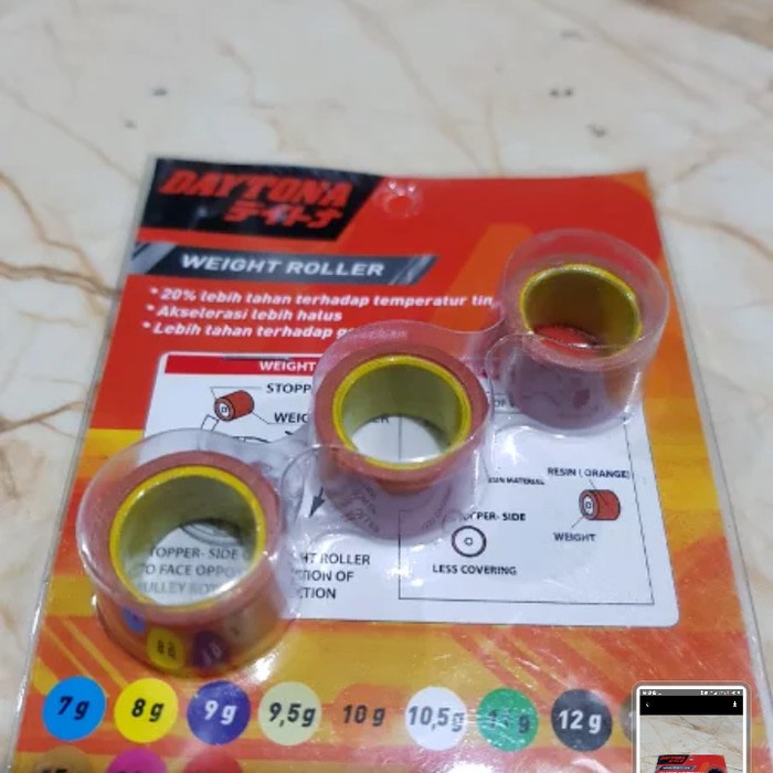 ROLLER RACING DAYTONA ORIGINAL N MAX NMAX MIO M3 XEON AEROX 7 8 9 10 11 12 13 GRAM