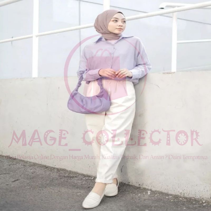 MAGE_COLLECTOR Kemeja Polos Wanita Dewasa Terbaru 2023 / Kemeja Polos Wanita Remaja Terbaru 2023 / K