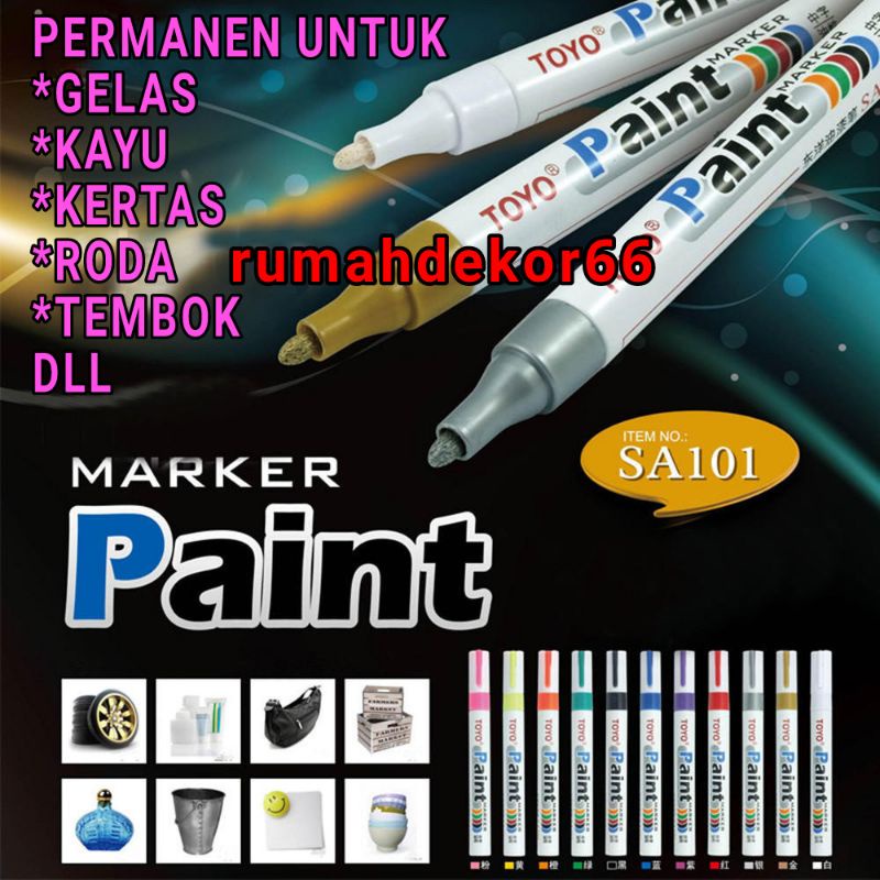 GROSIR MURAH Spidol Ban TOYO Paint Marker Spidol Toyo warna warni permanen