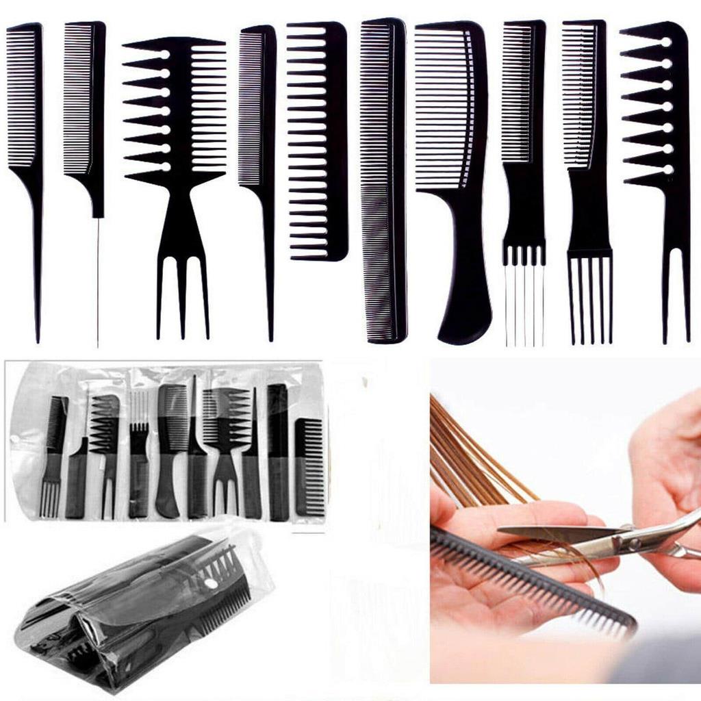 Sisir Rambut Sisir Kombinasi Lengkap Set 10 PCS Barbershop Stylish New Sisir Salon Isi 10 sisir