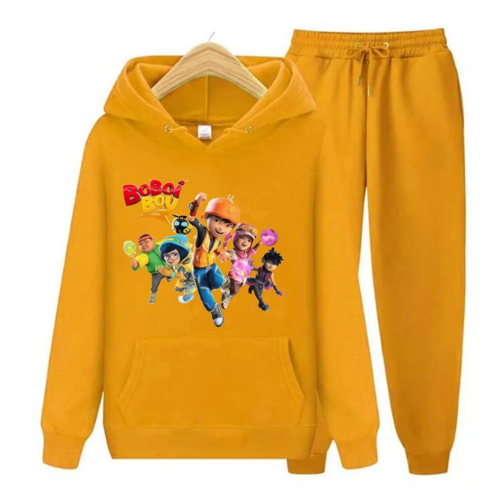 Hzl_outfit Setelan Sweater Hoodie Team Boboiboy Anak Laki Laki S.M.XL