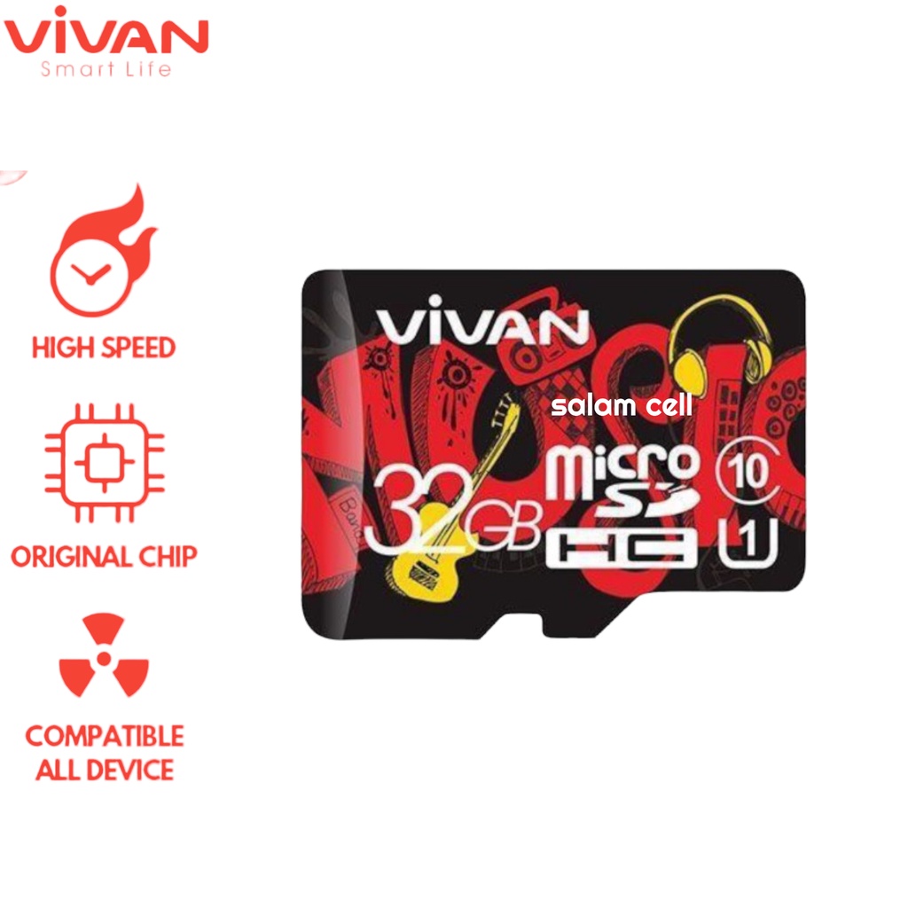 Memory Card MMC Vivan V32U10 Clas 10 Micro SD Original Vivan