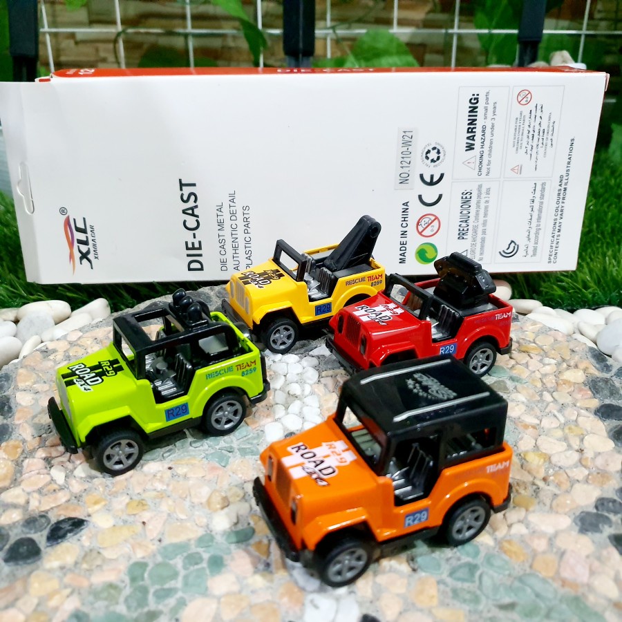 DIECAST SET JEEP HUMMER RUBICON METAL ALLOY - MINIATUR JEEP