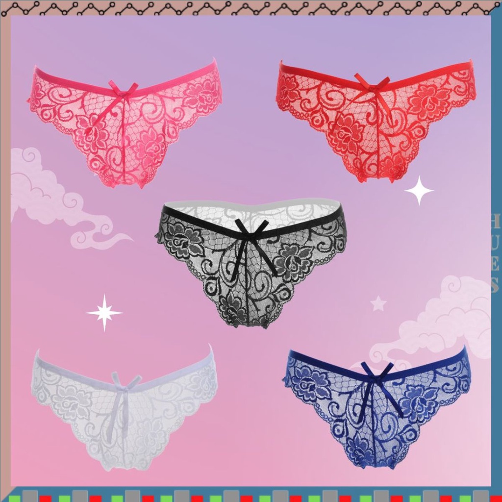 HUES.ID Celana Dalam Wanita Lace Transparan Panties Import 3020