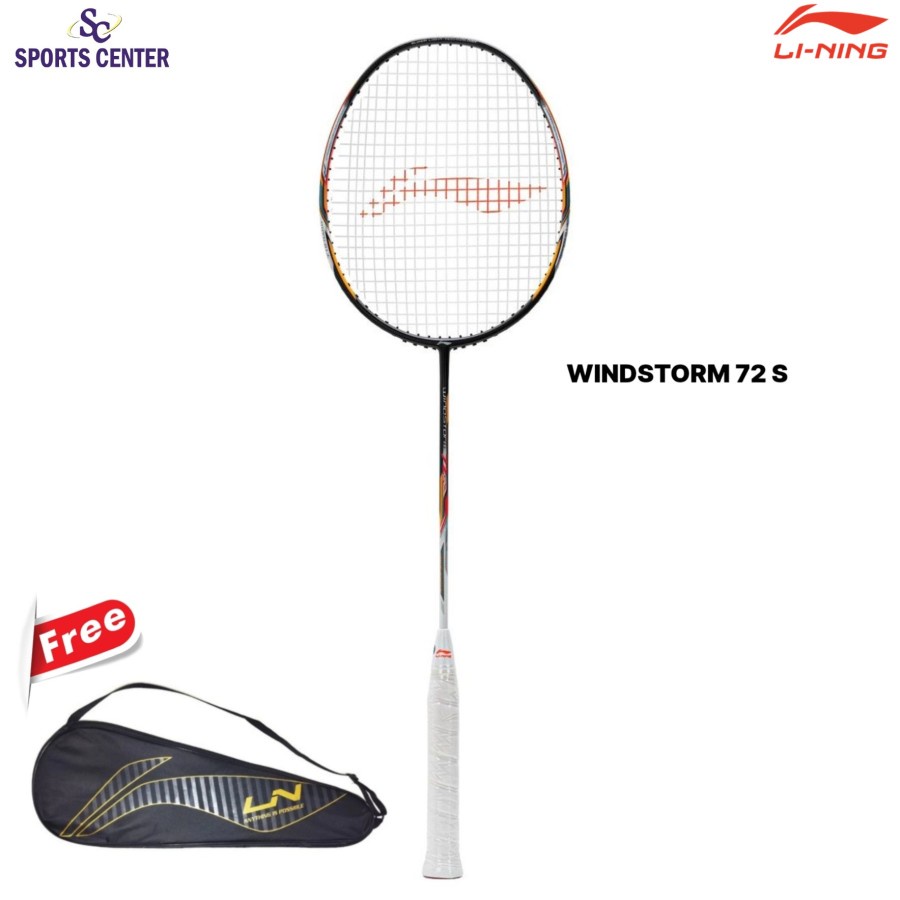 New Color Raket Badminton Lining Windstorm 72 S Black White Orange