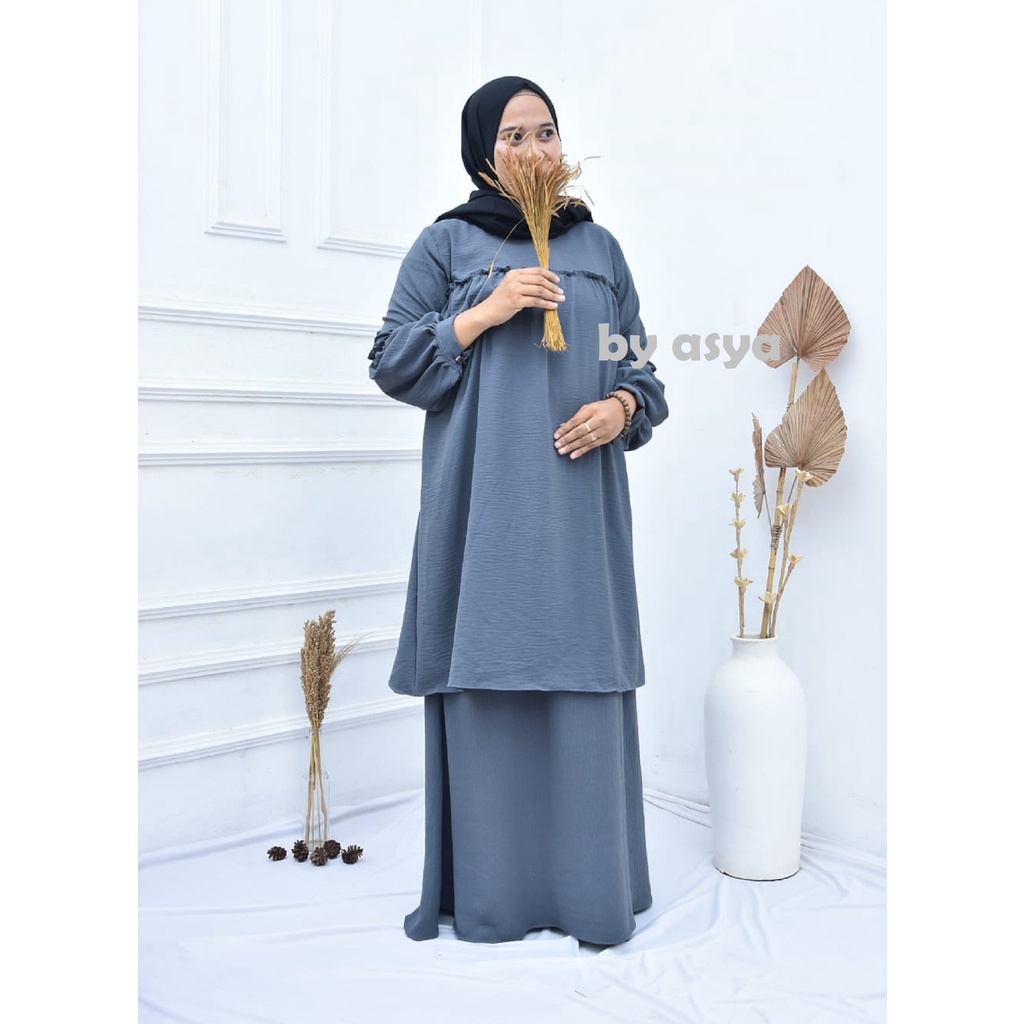 gamis malay dress crinkle jumbo sari manyung busui