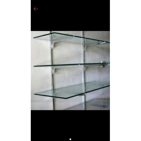Bracket Rak Kaca 40cm 3 Tiang
