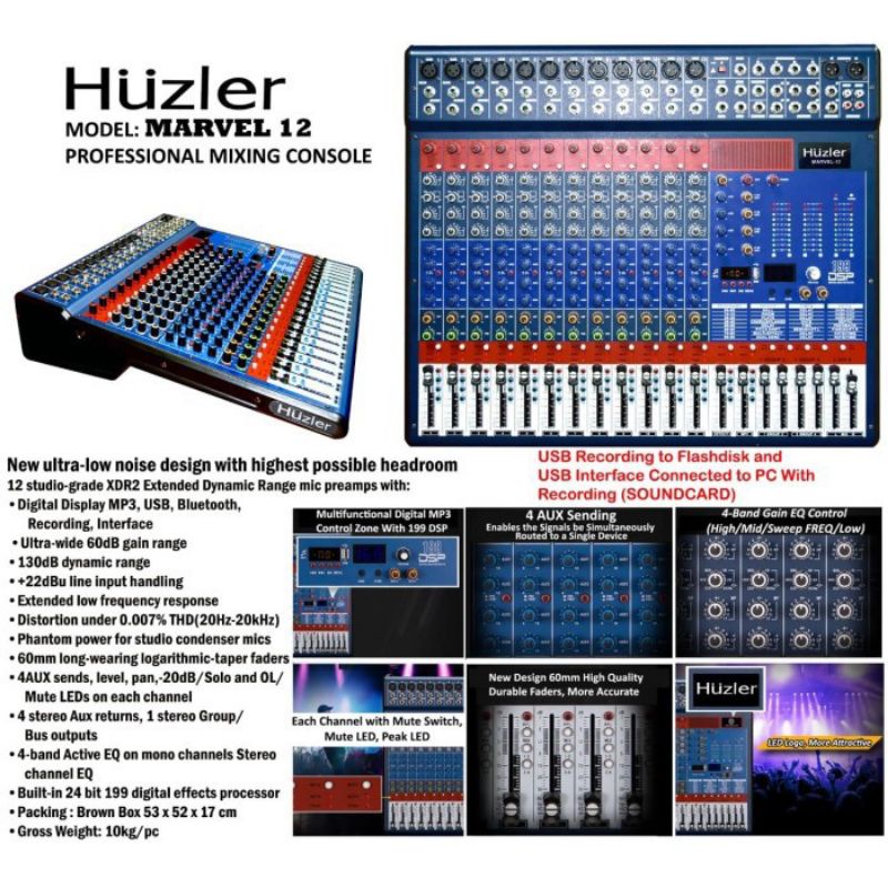 Mixer Audio Huzler  Marvel 12 Channel Original TERBAIK