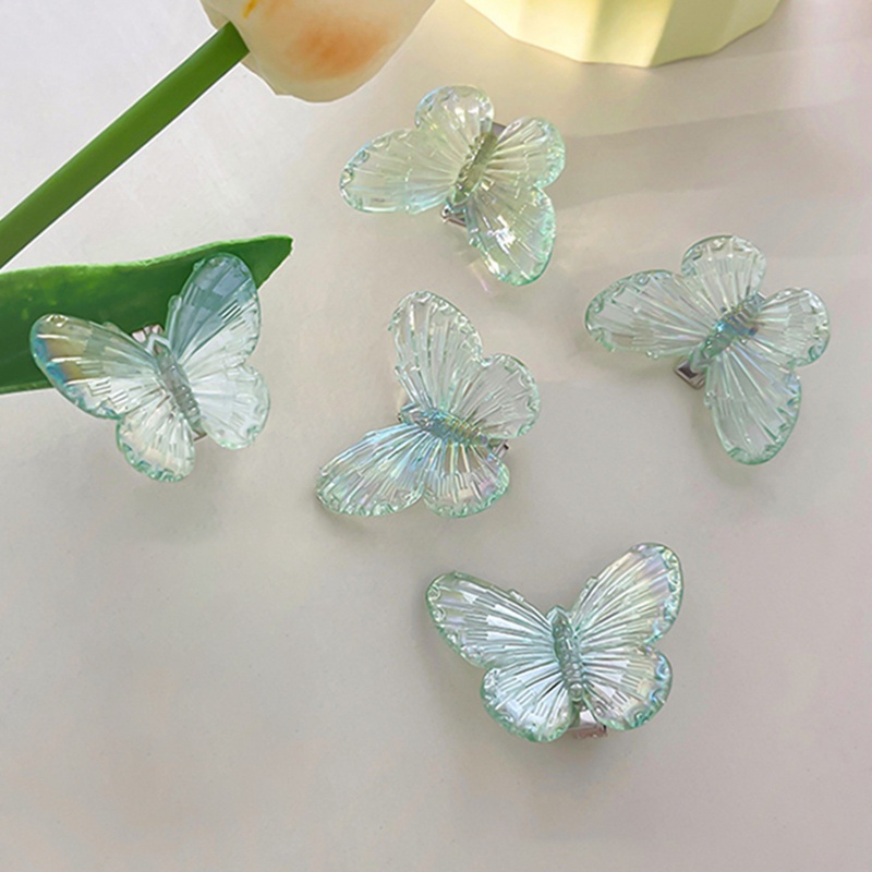 5pcs Gadis Transparan Kupu-Kupu Merah Muda Jepit Rambut Anak Fashion Bentuk Hati Rambut Klip Wanita Jepit Headband Aksesoris Rambut