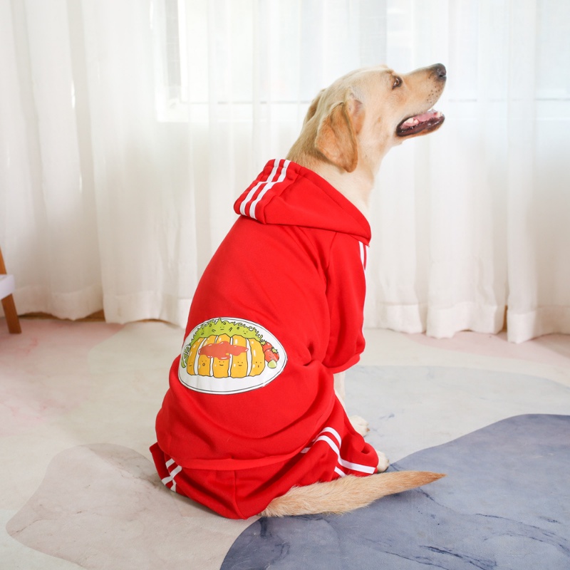 Sweater Anjing Besar Dicetak Atasan Hewan Peliharaan multi-Warna Hangat